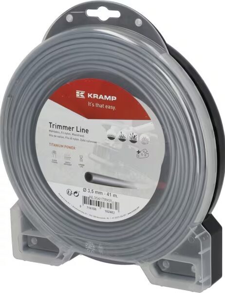 Kramp Titanium Power® trimmera aukla Ø 3,5 mm, 41 m, pelēka